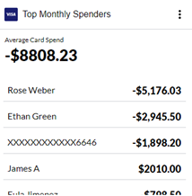 Top monthly expenses